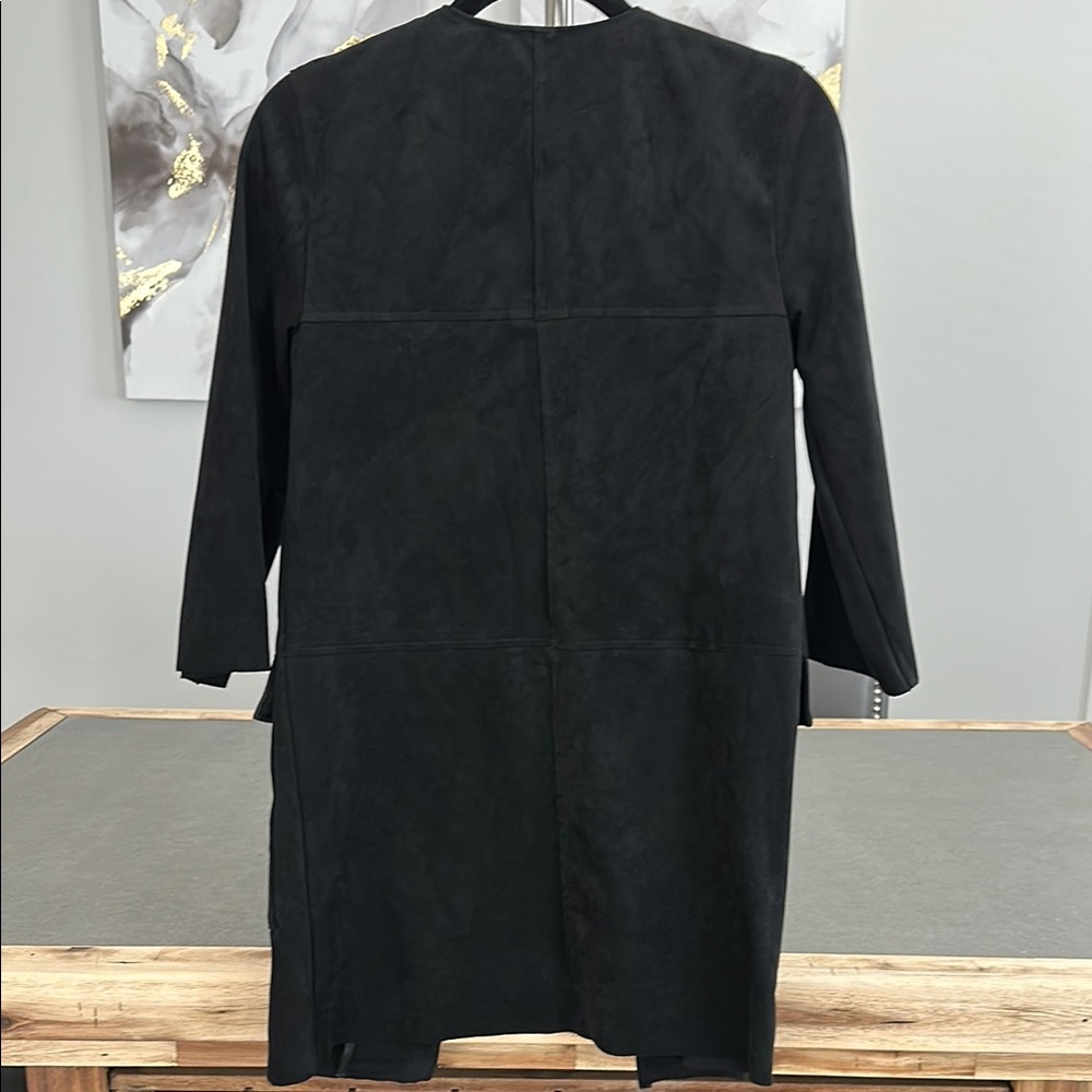 H&M Black Utility Jacket Open-Front Long Style - Picture 7 of 7